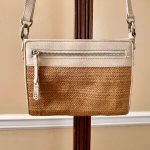 Brighton “Brooklyn” style; tan & cream, magnetic open/closure purse